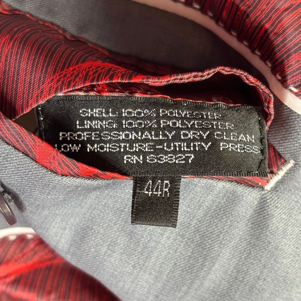Stacy Adams Blazer‎ Mens 44R Grey 4-Button Peak Lapel Superlative 150s Lining